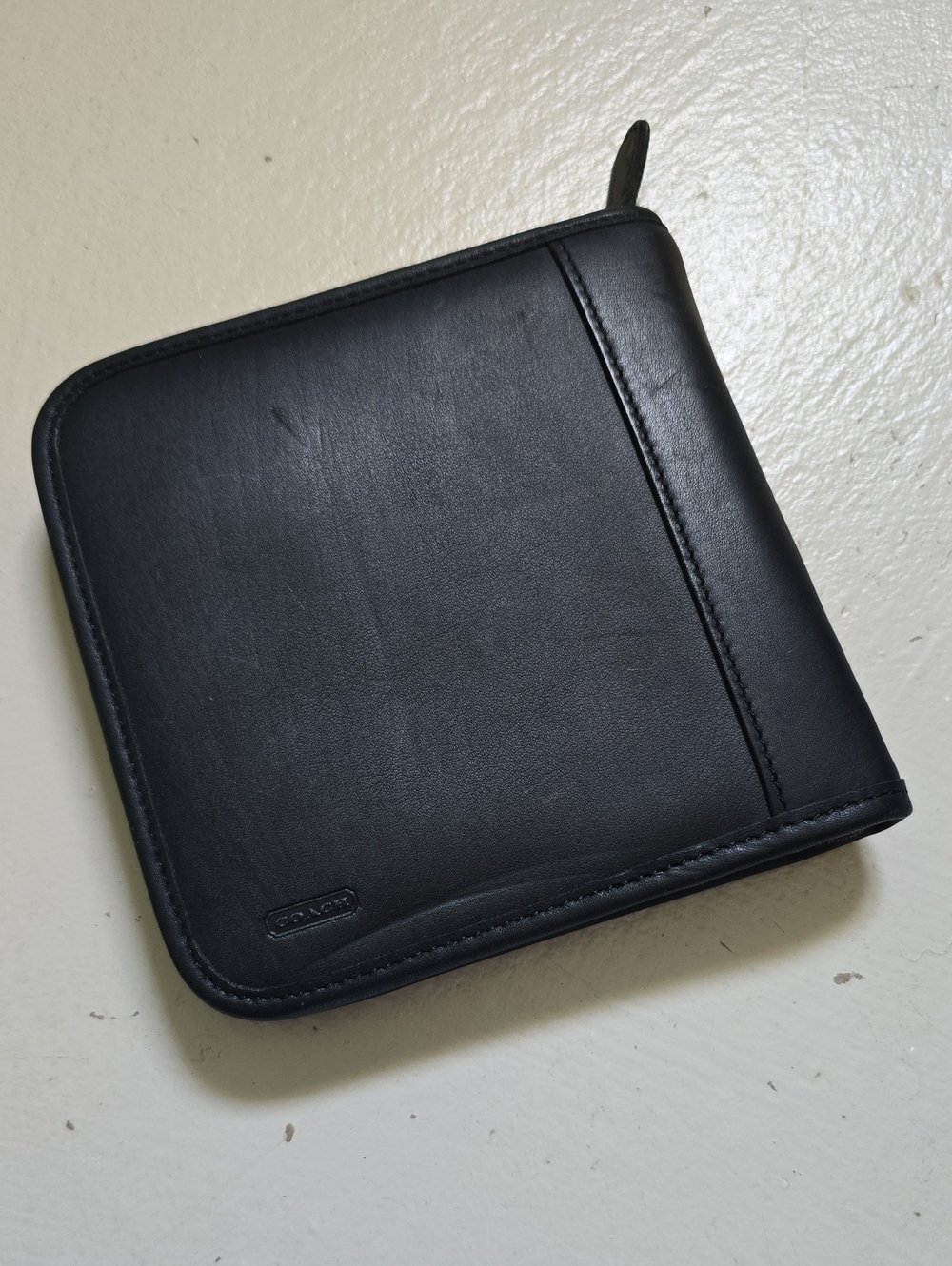 Coach Black Leather Cd DVD Media Case 12 Inserts